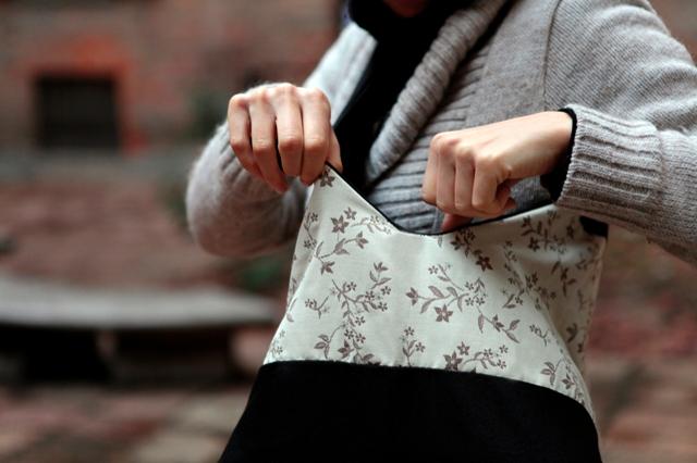 Borsa Fiù - jacquard e cotone, 70x35cm